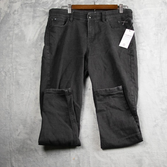 Curve Appeal Women's Black Denim Jeans Size 10/30 Stretch Cotton - Picture 1 of 12